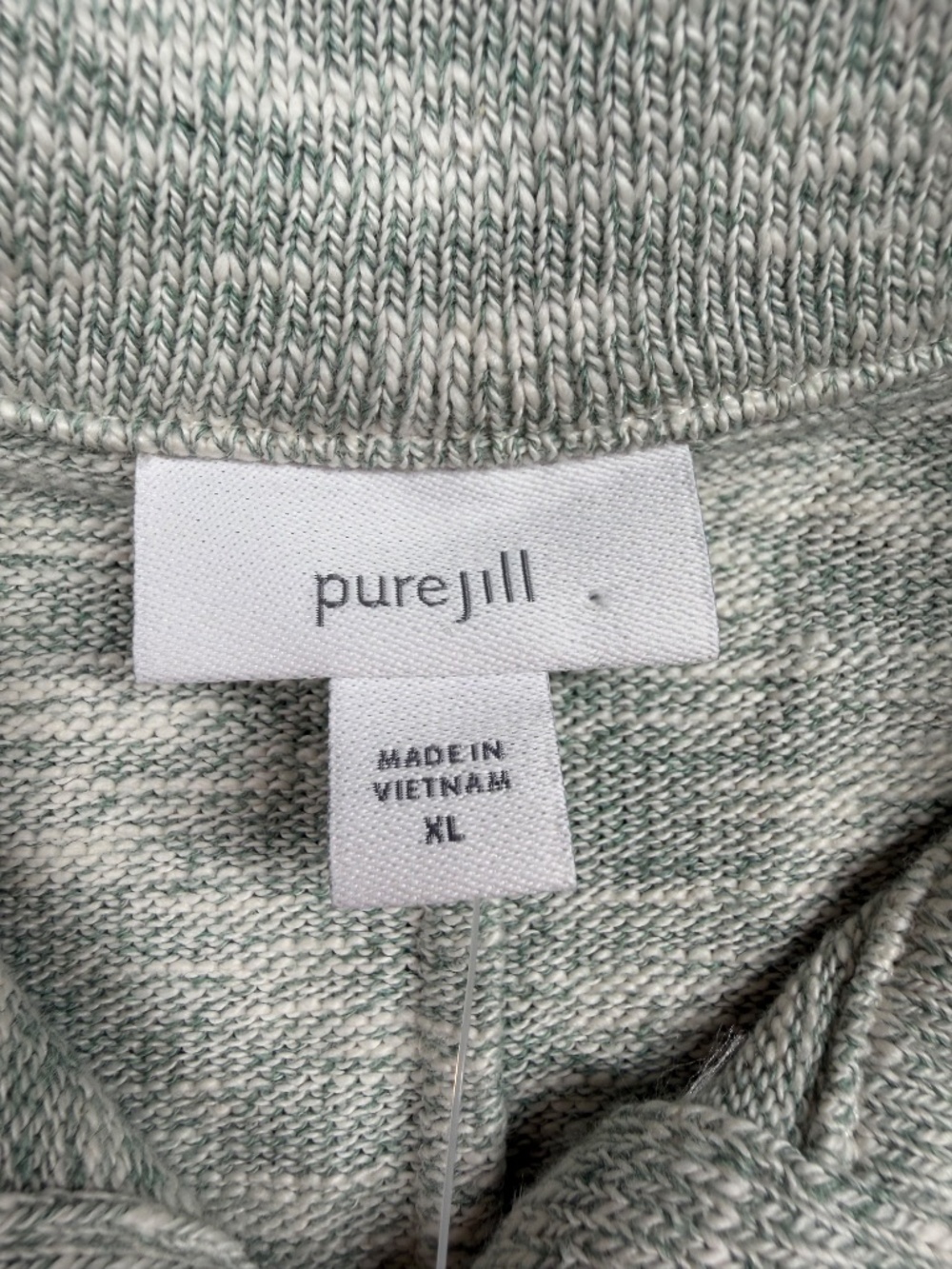 NWT Pure Jill J.Jill Women XL Dark Celadon Heather Collared Knit Pullover - Picture 4 of 8
